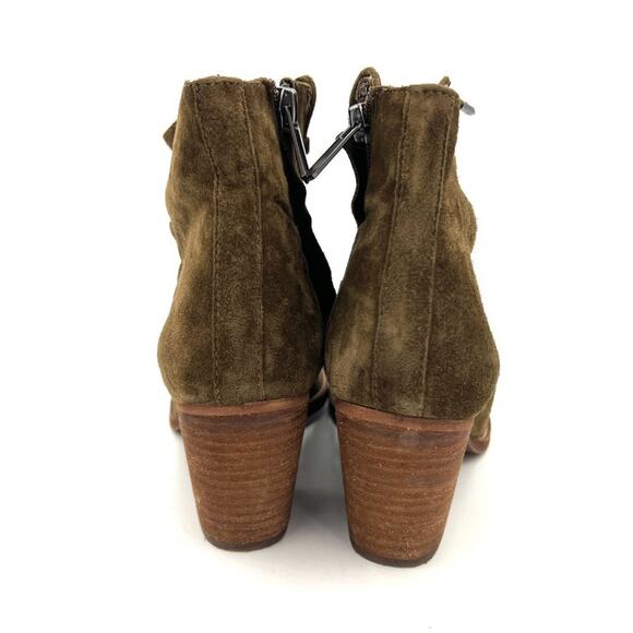Sam Edelman Suede Ankle Lace Up Millard Olive Green Booties - Picture 5 of 9